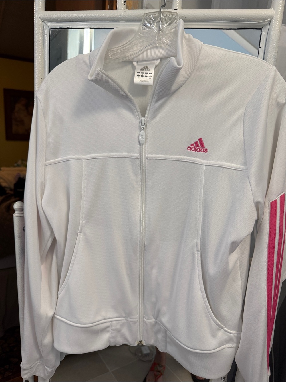 Vintage Addidas White Bomber Jacket